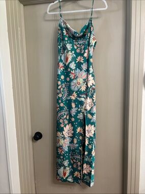Women’s Floral Teal Slip Dress